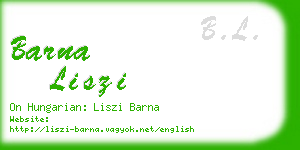 barna liszi business card